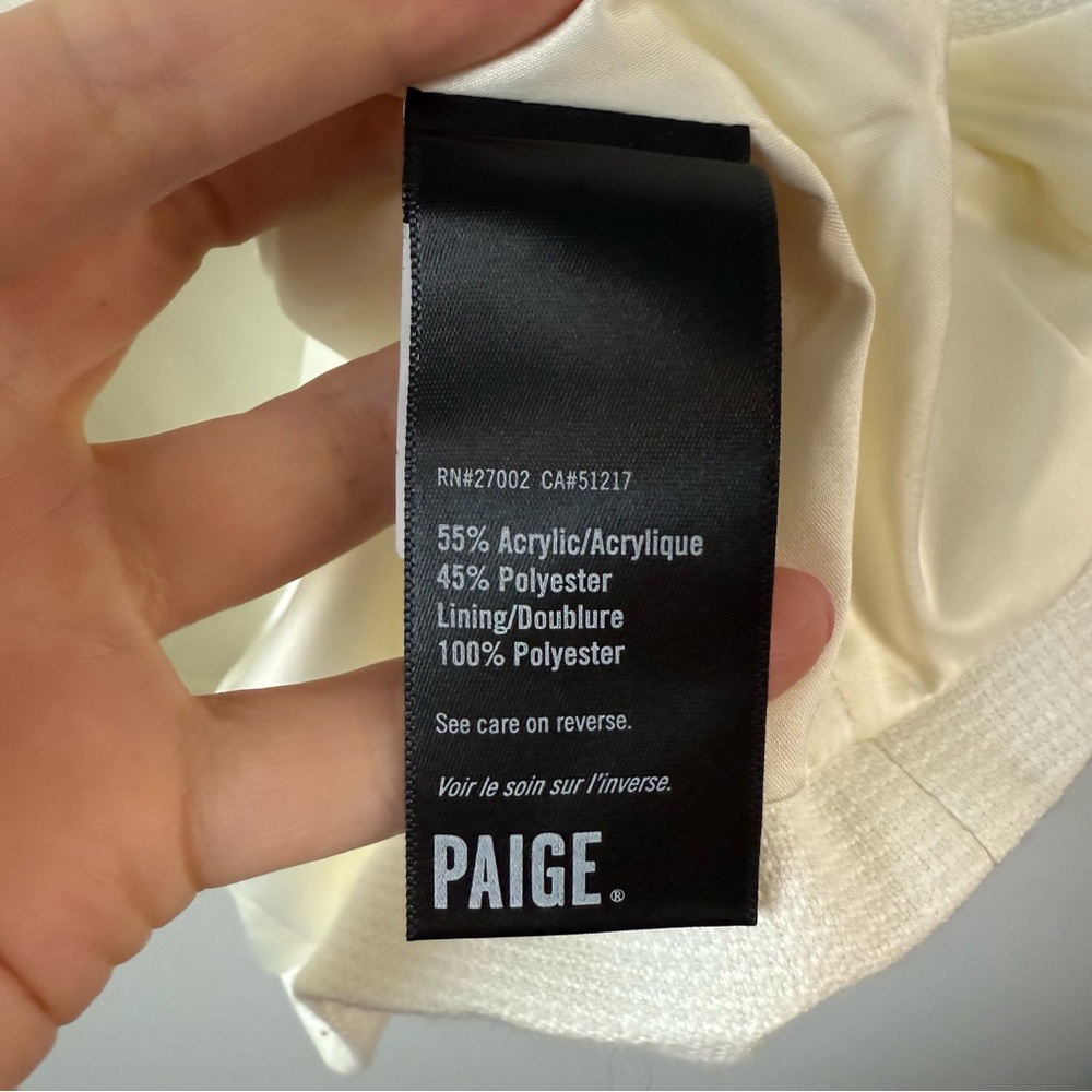 PAIGE Shania Peak Lapel Blazer Ivory Tonal 12 - Picture 6 of 12